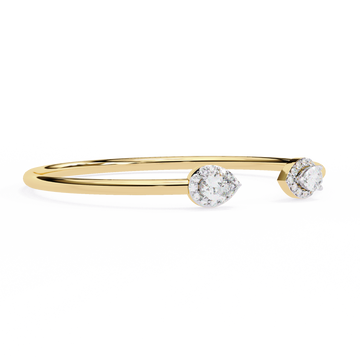 Elegant Open Cuff Diamond Bangle