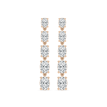 5-Stone Diamond Dangle Earrings