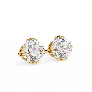 Eterna triple Prong Classic Solitaire Stud Earrings