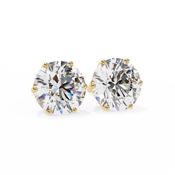 6 Prongs Brilliant Cut Diamond Stud Earring