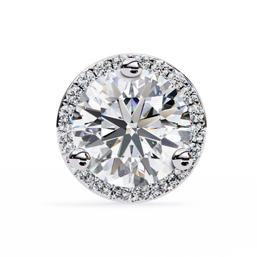 Halo Solitaire Diamond Stud Earrings