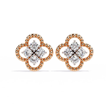 Classic Floral Diamond Earrings