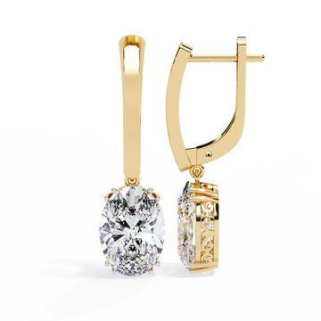 Luxury Oval Diamond Drop Earrings