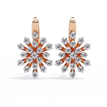 Modern Floral Diamond Earrings