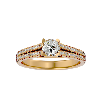 Elegant Crown Solitaire Ring