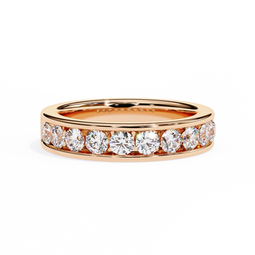 Round Cut Channel Setting Diamond Band for Women