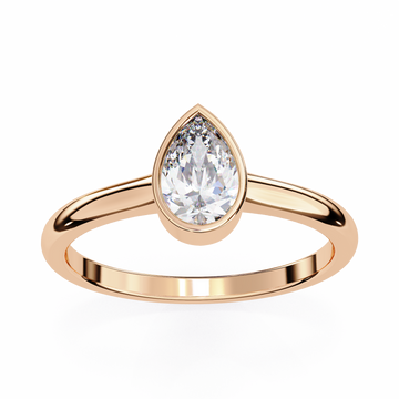 Bezel Set Pear Cut Diamond Ring
