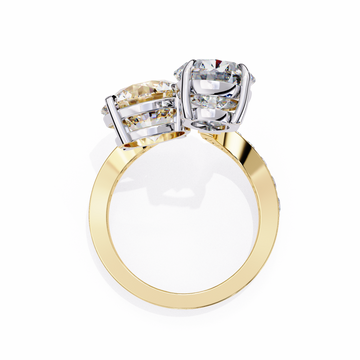Bonnie Pear & Round Toi Et Moi Vintage Engagement Ring