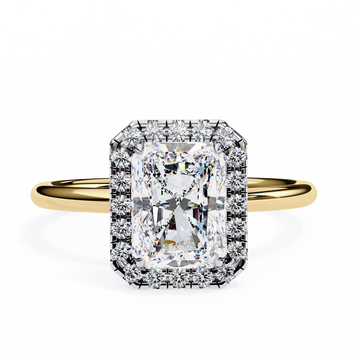 Classic Radiant Cut Diamond Halo Engagement Ring
