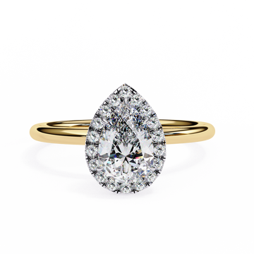 Classic Pear Cut Diamond Halo Engagement Ring