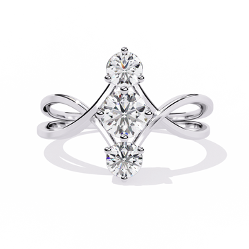 Golden Embrace Three-Stone Ring