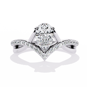 Unique V-Band Pear Shaped Diamond Ring