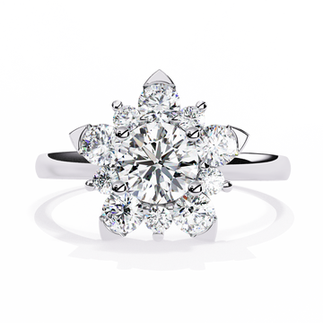 Elegant Floral Design Diamond Ring
