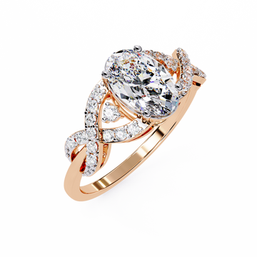 Classic Oval Diamond Engagement Ring with Twisted Shank