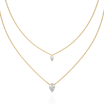 Elegant Layered Necklace with Gold Chains and Diamond Drops