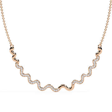 Sparkling Wave Diamond Necklace