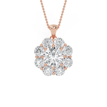 Dazzling Round Diamond Halo Pendant