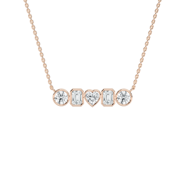 Bezel Set Diamond Bar Necklace