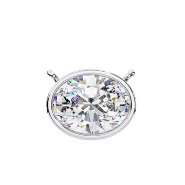 Oval Diamond Pendant Necklace