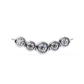 Gold Curved Diamond Bar Necklace