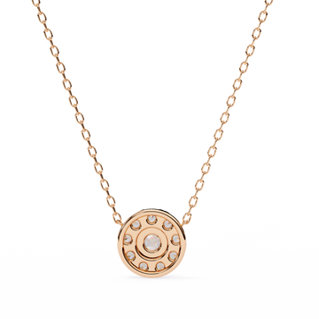 Classic Diamond Halo Circle Pendant