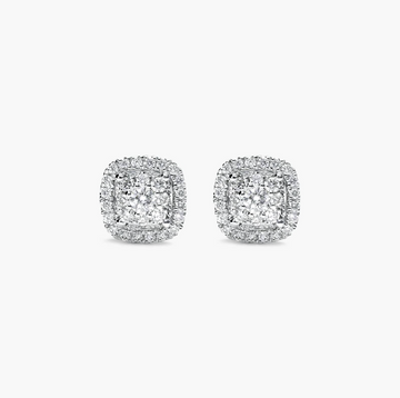 Halo Cushion Cluster Diamond Studs