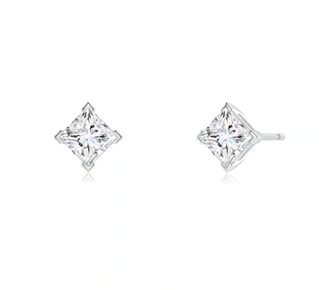 Princess-Cut Solitaire Studs