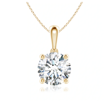 Classic Round Diamond Solitaire Pendant with Chain