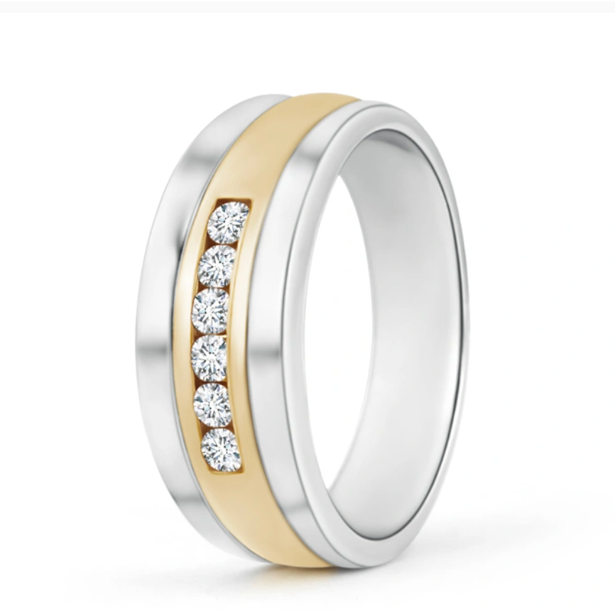 Channel Set Men's Diamond Ring in Dual Tone1