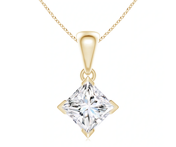 Princess Cut Diamond Solitaire Pendant