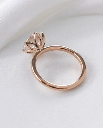 Tulip Basket Solitaire Rings