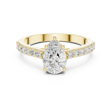 Pear Solitaire Rings