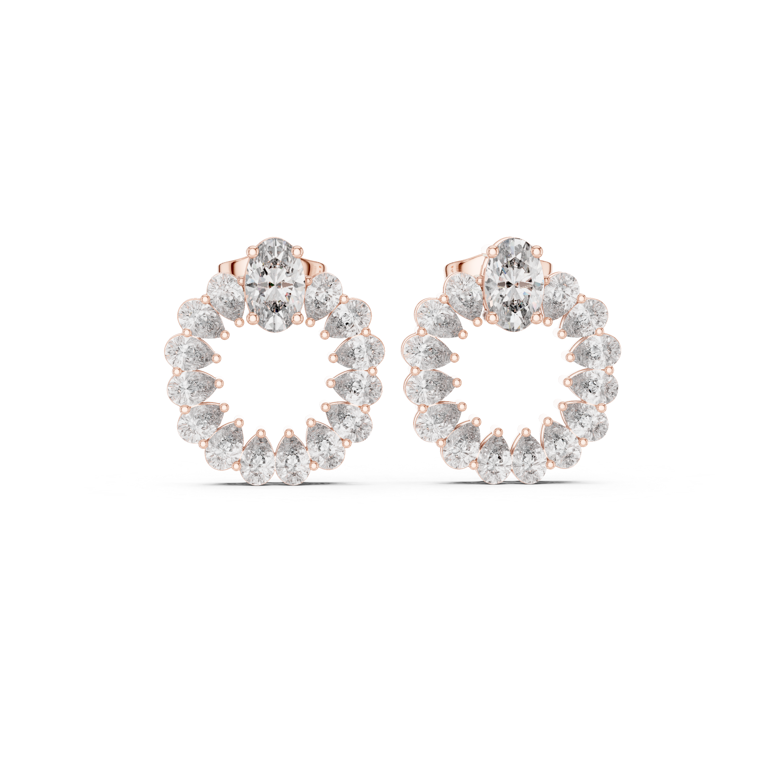 Oval & Pear Diamond Drop Lab Grown Diamond Earrings