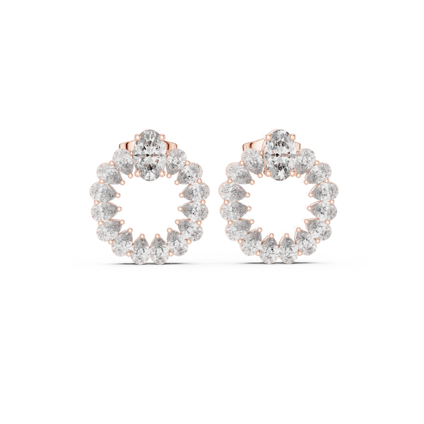 Oval & Pear Diamond Drop Lab Grown Diamond Earrings