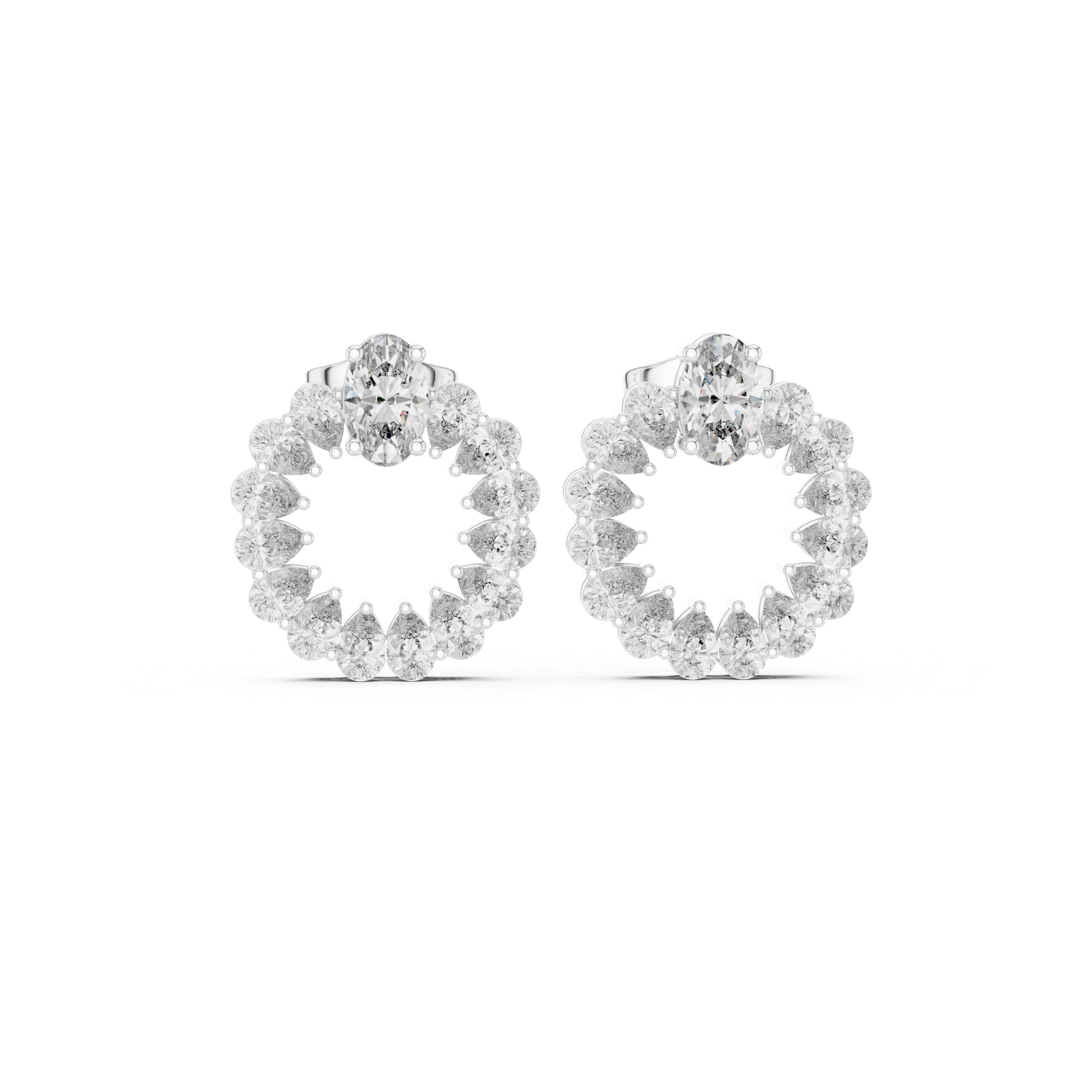 Oval & Pear Diamond Drop Lab Grown Diamond Earrings