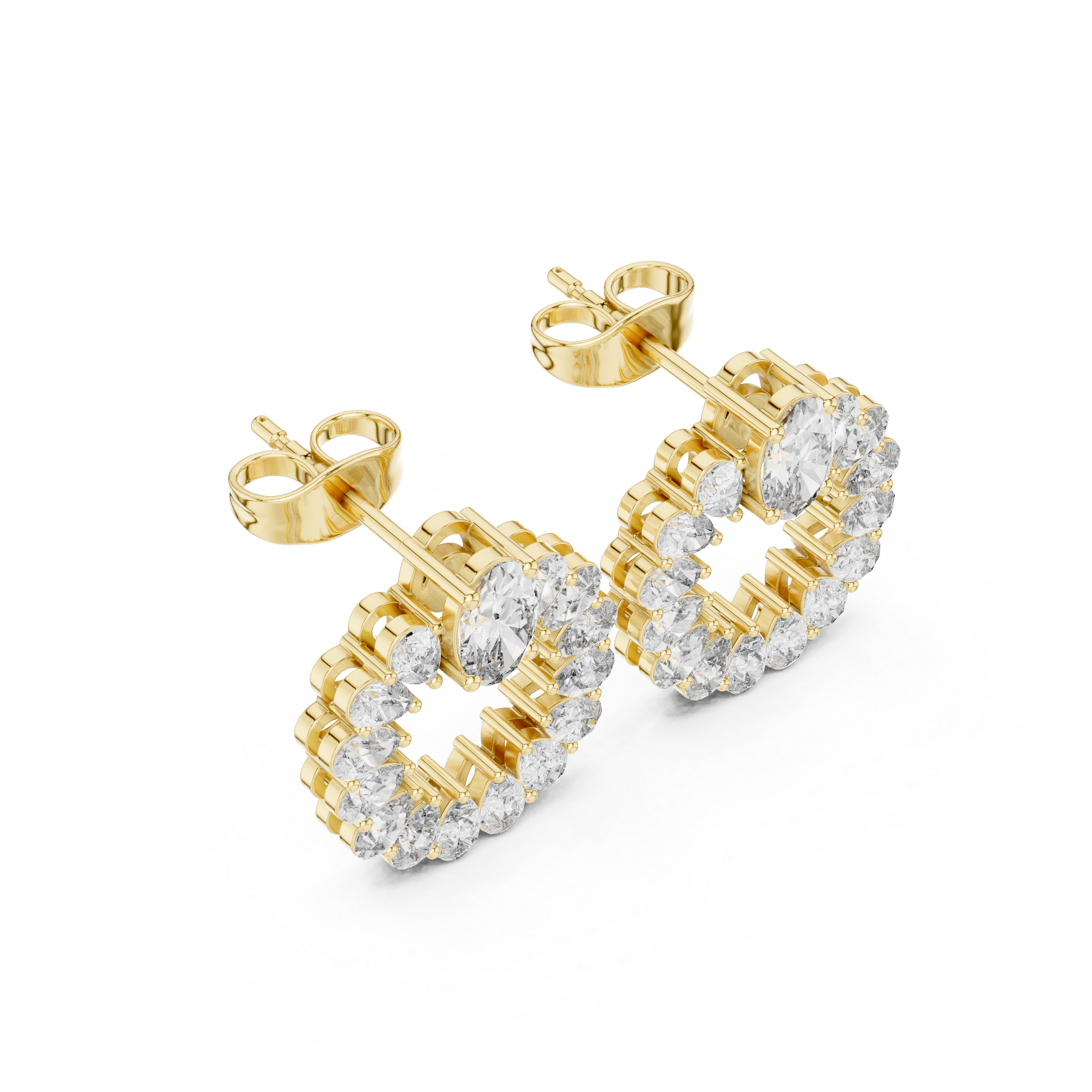 Oval & Pear Diamond Drop Lab Grown Diamond Earrings