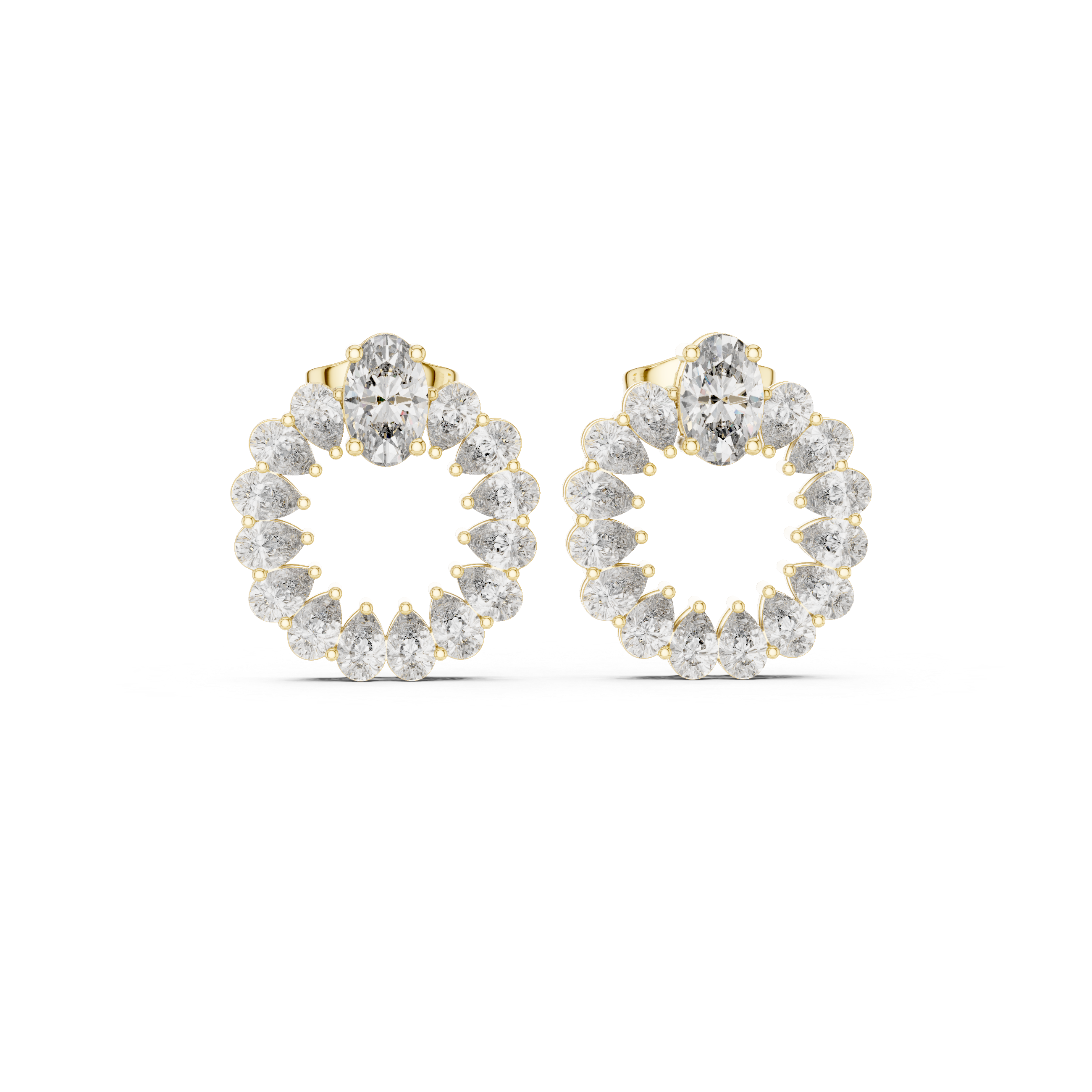 Oval & Pear Diamond Drop Lab Grown Diamond Earrings