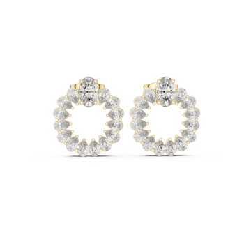 Oval & Pear Diamond Drop Lab Grown Diamond Earrings