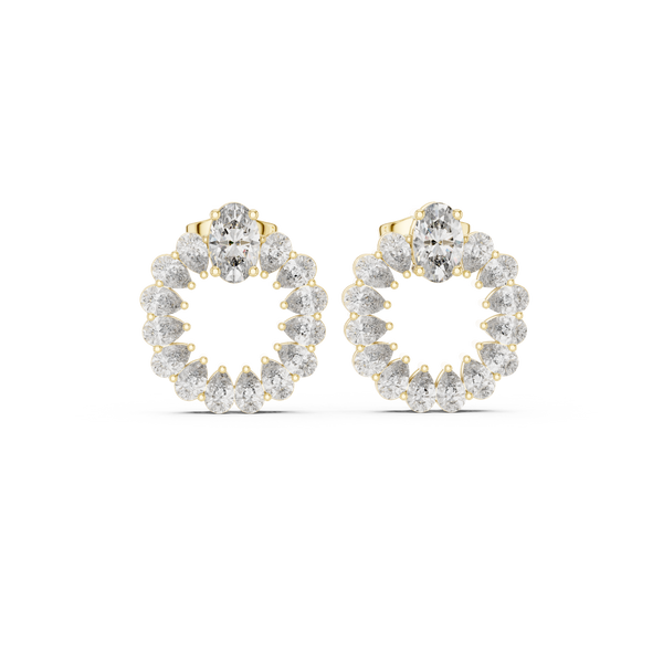 Oval & Pear Diamond Drop Lab Grown Diamond Earrings