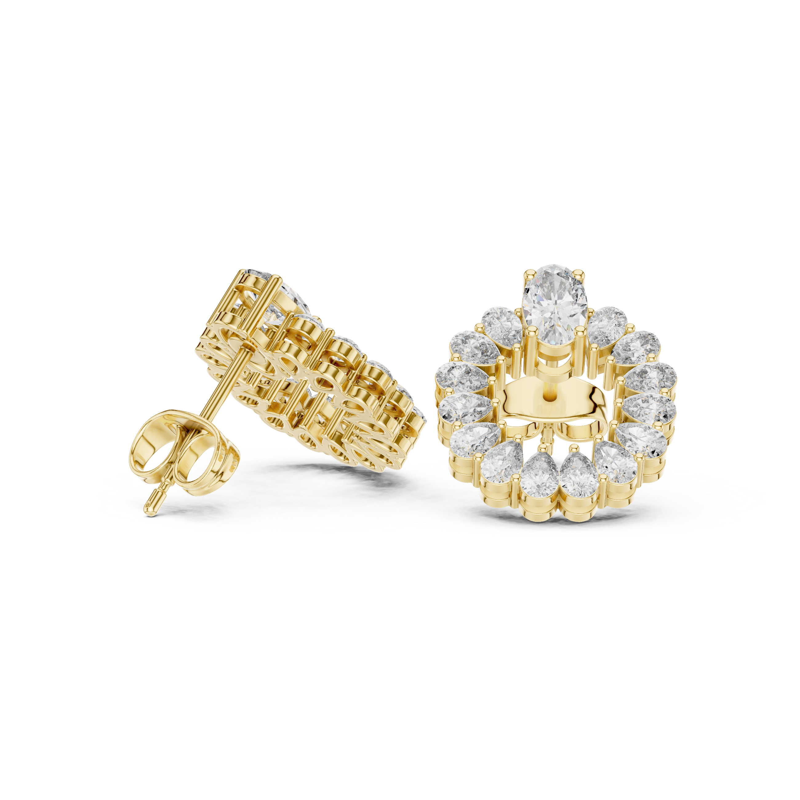 Oval & Pear Diamond Drop Lab Grown Diamond Earrings