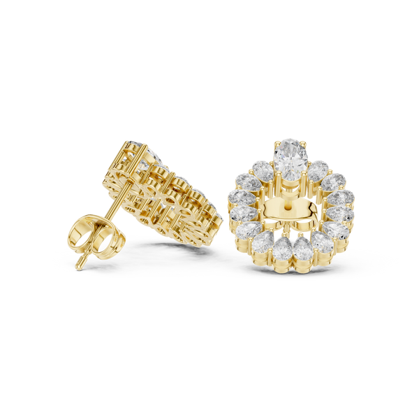 Oval & Pear Diamond Drop Lab Grown Diamond Earrings