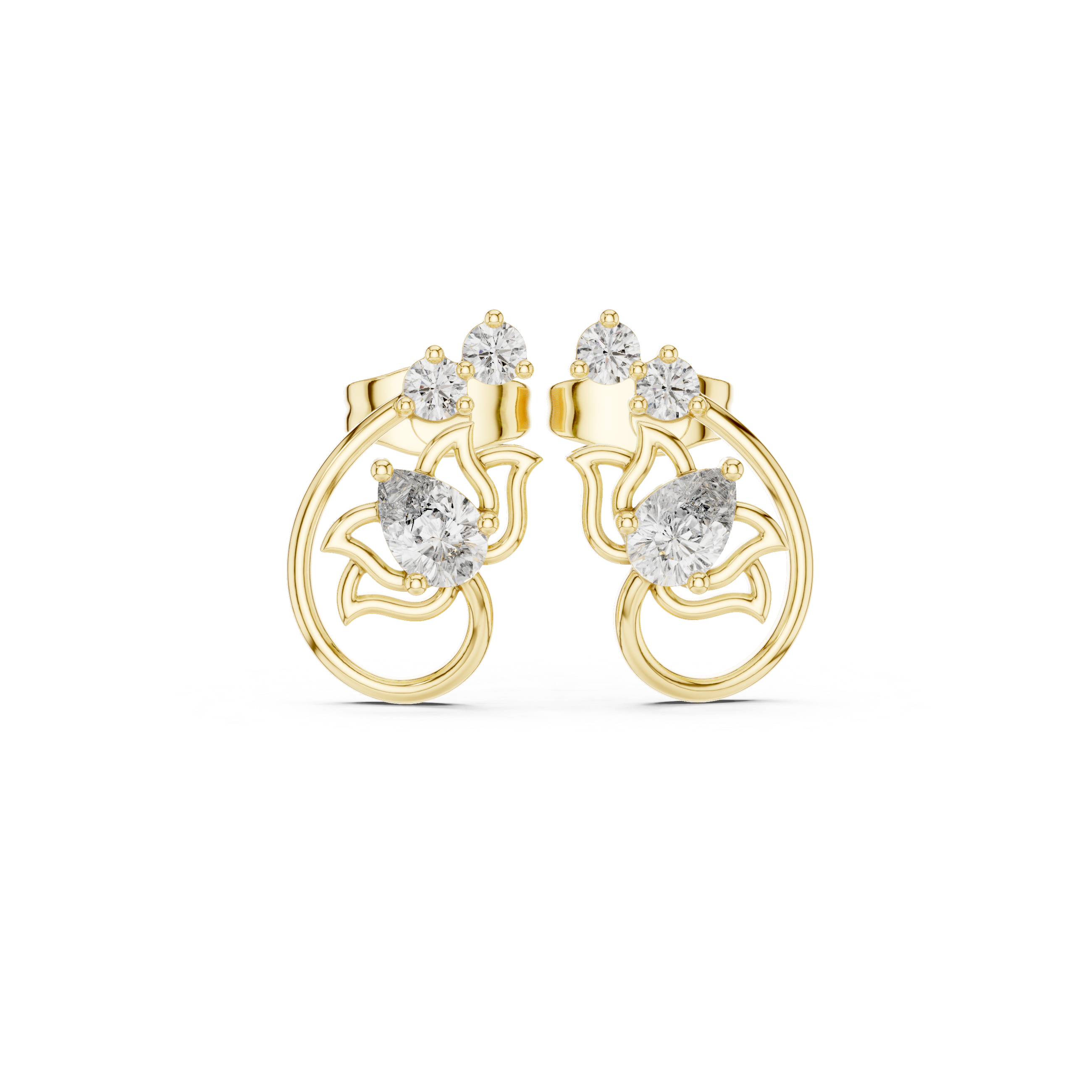 Exquisite Pear & Round Diamond Lab Grown Diamond Earrings