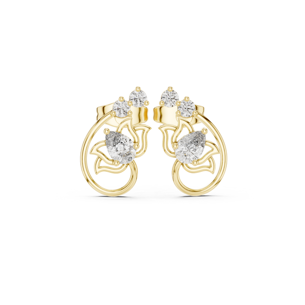 Exquisite Pear & Round Diamond Lab Grown Diamond Earrings