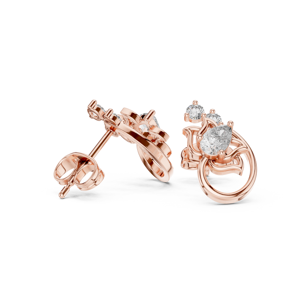 Exquisite Pear & Round Diamond Lab Grown Diamond Earrings