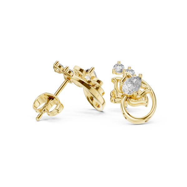 Exquisite Pear & Round Diamond Lab Grown Diamond Earrings