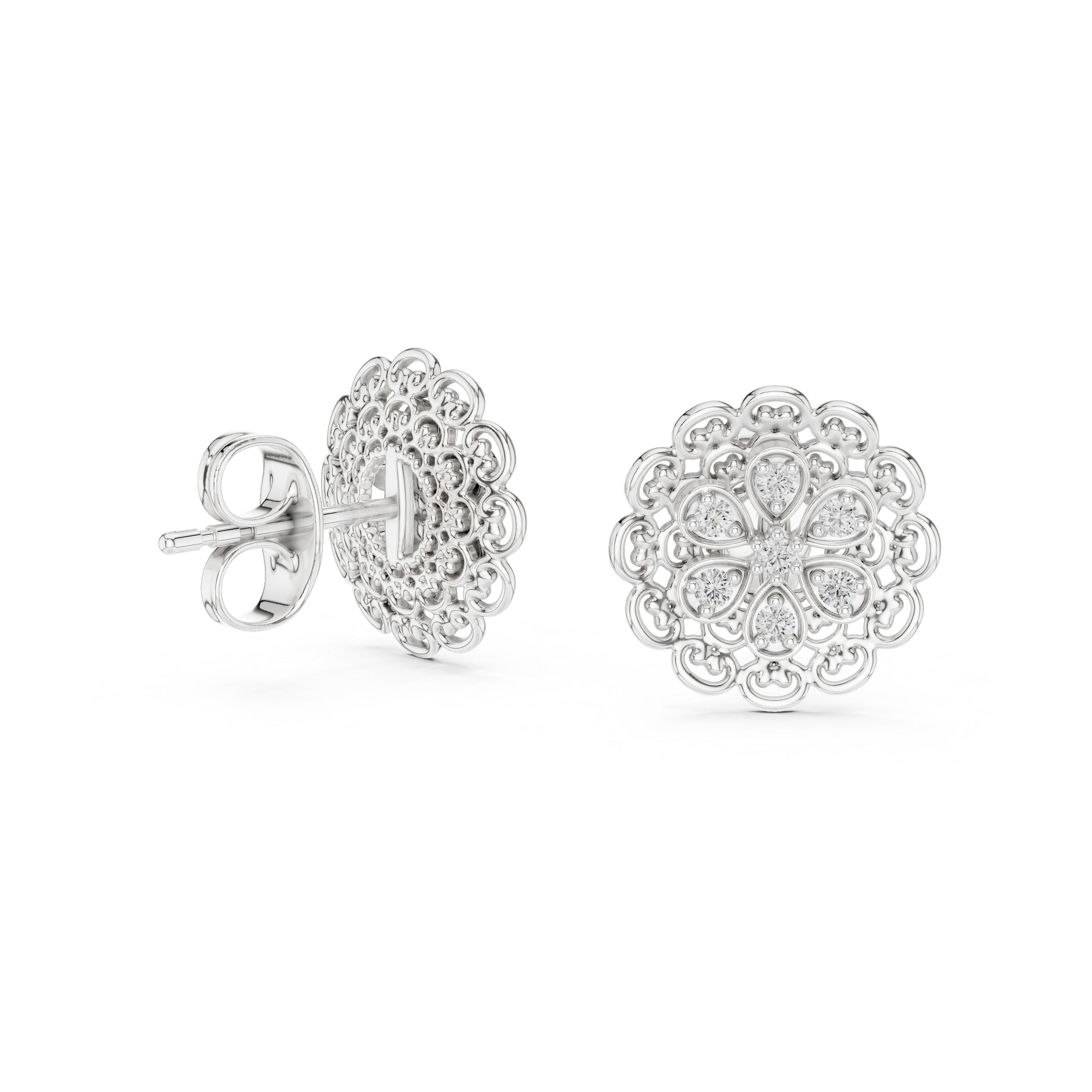Whimsical Lab grown diamond Earrings pair