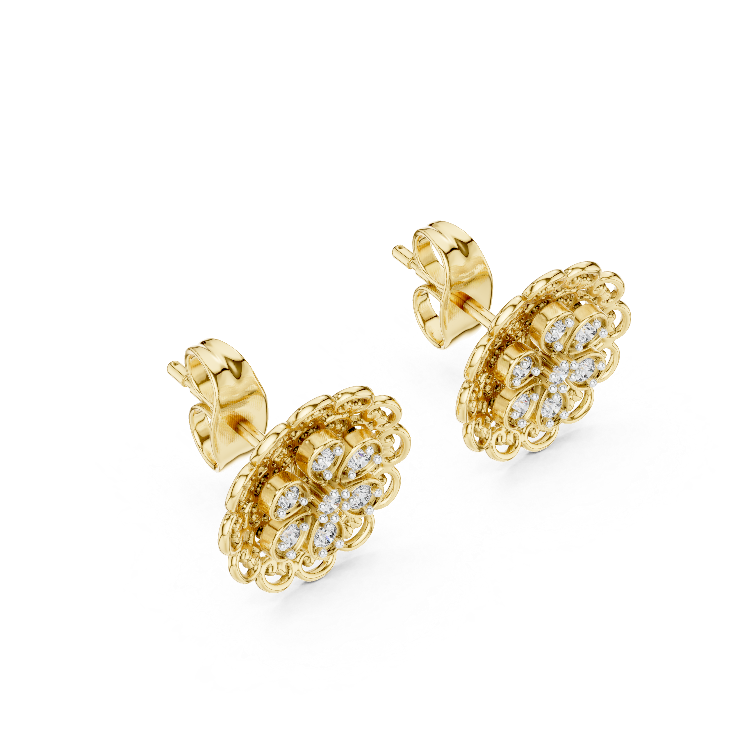 Whimsical Lab grown diamond Earrings pair