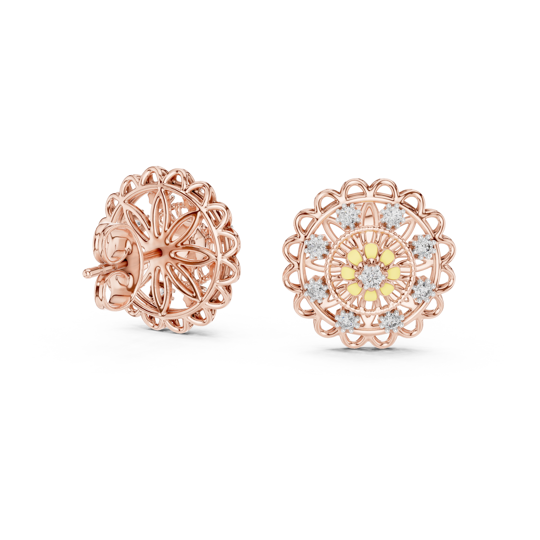 Scintillating Lab grown diamond Earrings motif