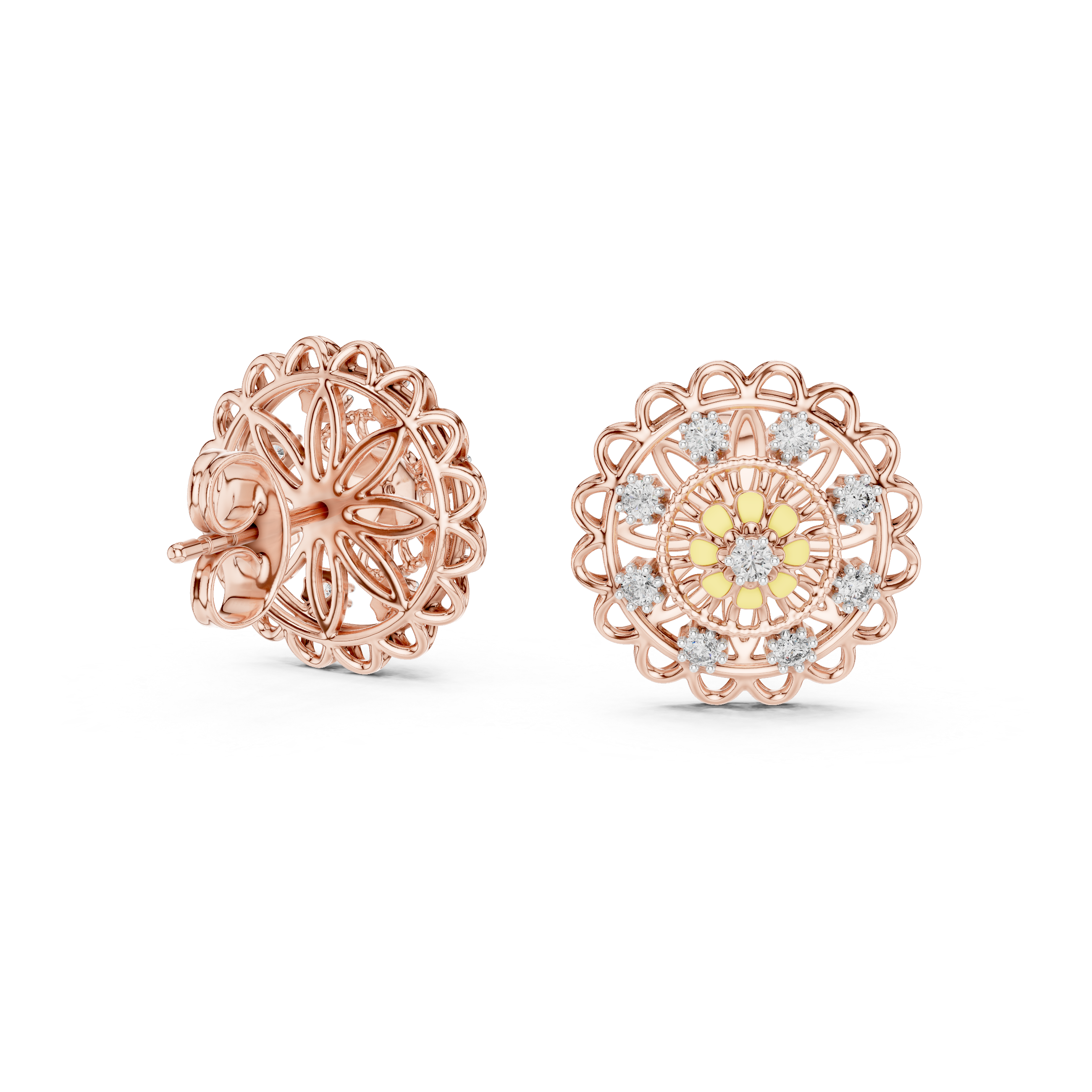 Scintillating Lab grown diamond Earrings motif