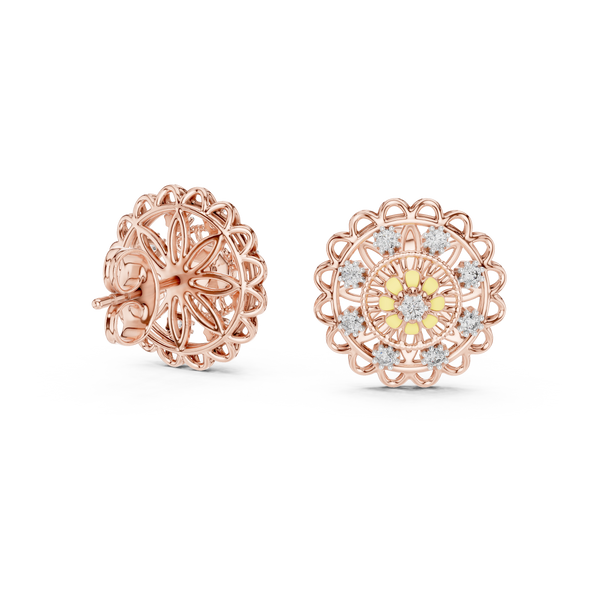 Scintillating Lab grown diamond Earrings motif
